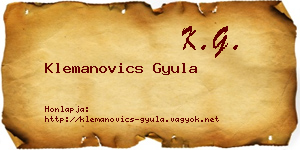 Klemanovics Gyula névjegykártya